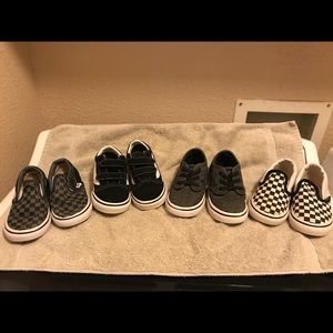 Lot of 4 toddler Boys Vans shoes. Sz 7. Preloved.